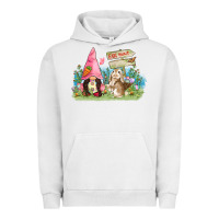 Pigment Lunar Rock Easter gnome and rabbit egg hunt  Easter Day Urban Hoodie - CowGirlArtShop