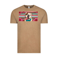 Vintage Coffee english bulldog floral license plate Vintage Tee - Artiststas