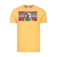 Vintage Mustard english bulldog floral license plate Vintage Tee - Artiststas