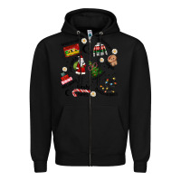 Black Merry Christmas Zipper Hoodie - MaliasSmallBusiness