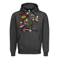 Charcoal Heather Merry Christmas Zipper Hoodie - MaliasSmallBusiness
