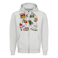 Dove Grey Merry Christmas Zipper Hoodie - MaliasSmallBusiness
