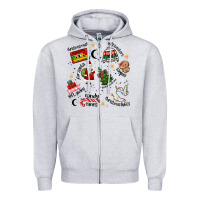 Heather Grey Merry Christmas Zipper Hoodie - MaliasSmallBusiness