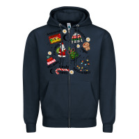 Navy Merry Christmas Zipper Hoodie - MaliasSmallBusiness