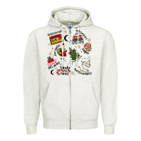 Oatmeal Heather Merry Christmas Zipper Hoodie - MaliasSmallBusiness