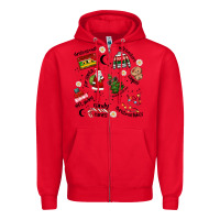 Red Merry Christmas Zipper Hoodie - MaliasSmallBusiness