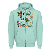 Seafoam Merry Christmas Zipper Hoodie - MaliasSmallBusiness