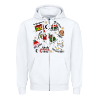 White Merry Christmas Zipper Hoodie - MaliasSmallBusiness