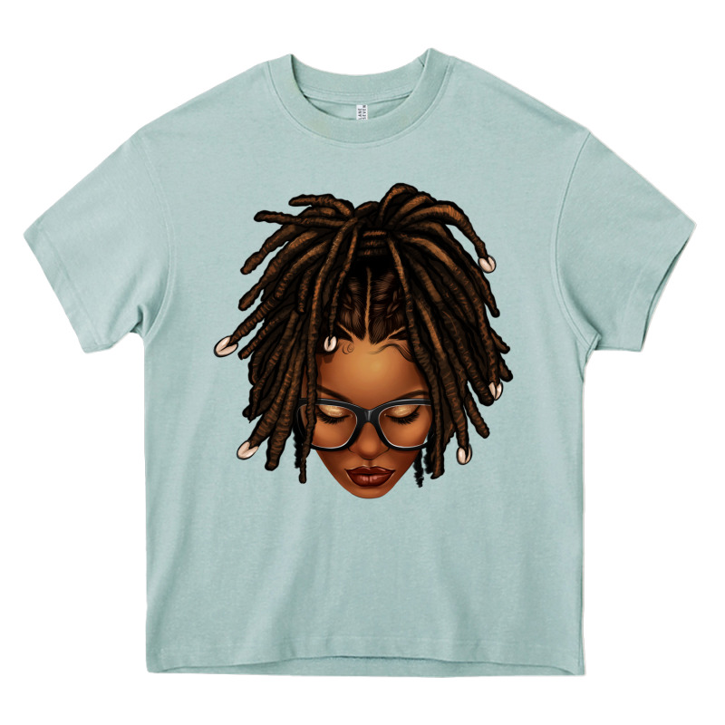 Afro Locs Messy Bun Heavy Core Tee by texasbilliewilder | Teevron