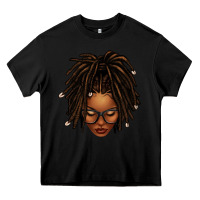 Black afro locs messy bun Heavy Core Tee - texasbilliewilder