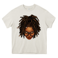 Cream afro locs messy bun Heavy Core Tee - texasbilliewilder