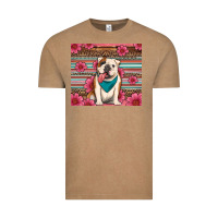 Vintage Coffee british bulldog floral serape Vintage Tee - Artiststas