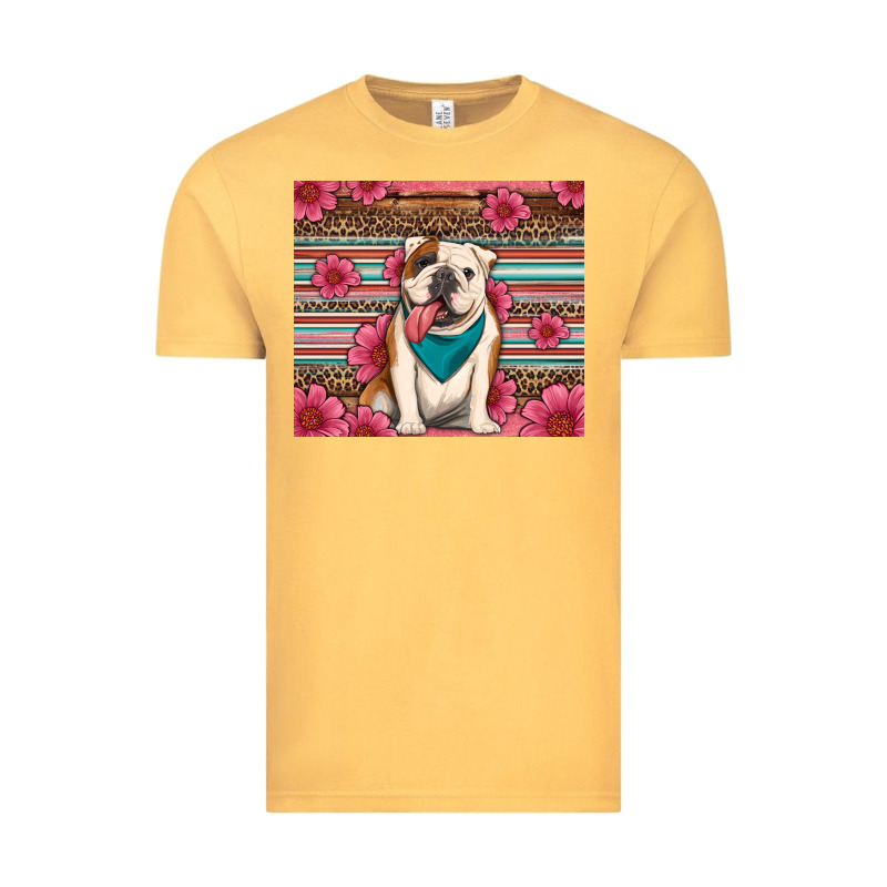 British Bulldog Floral Serape Vintage Tee by Artiststas | Teevron
