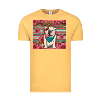 Vintage Mustard british bulldog floral serape Vintage Tee - Artiststas