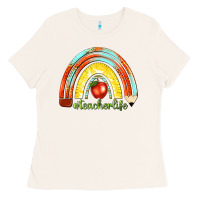 Teacher Life With Rainbow Ladies Tee | Teevron