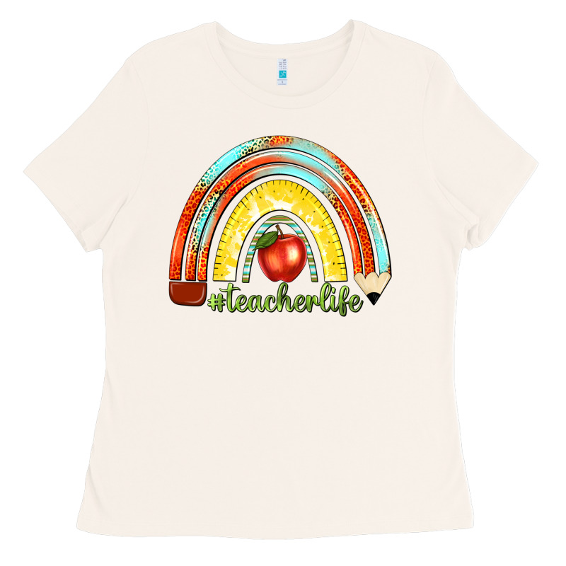 Teacher Life With Rainbow Ladies Tee by texasbilliewilder | Teevron