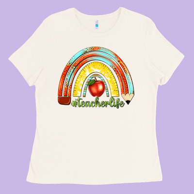 Teacher Life With Rainbow Ladies Tee Designed By Texasbilliewilder