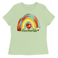Matcha teacher life with rainbow Ladies Tee - texasbilliewilder