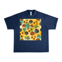Navy leopard pumpkin cactus sunflower seamless Urban Heavy Tee - AdoDesignShop