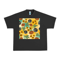 Pigment Black leopard pumpkin cactus sunflower seamless Urban Heavy Tee - AdoDesignShop