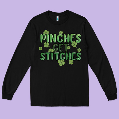Pinches Get Stitches Long Sleeve Tee Designed By Maliassmallbusiness