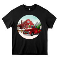 Black Christmas farm Christmas Heavy Core Tee - BarkalooDesign