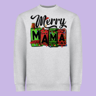 Merry Mama Christmas Heavyweight Sweatshirt Designed By Jasminsmagicworld