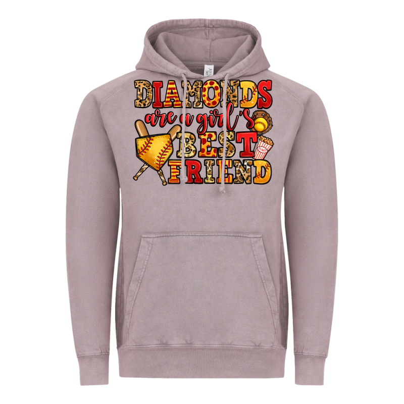 Diamonds Are A Girl's Best Friend Softball Vintage Hoodie by Jasminsmagicworld | Teevron