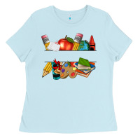 Baby Blue teacher name frame custom Ladies Tee - texasbilliewilder