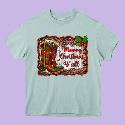 Merry Christmas Yall Heavy Core Tee Designed By Ranaportraitstore
