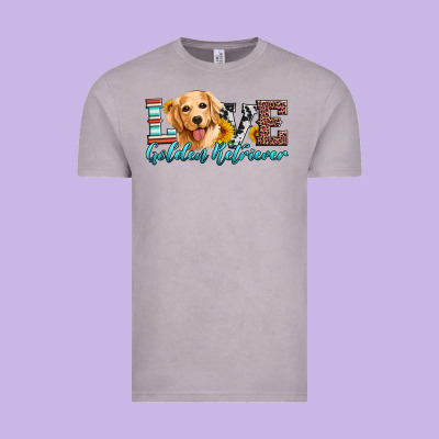 Love Golden Retriever Vintage Tee Designed By Artiststas