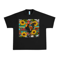 Black western coop animals rooster sunflowers cowhide wooden serape glitter Urban Heavy Tee - Artiststas