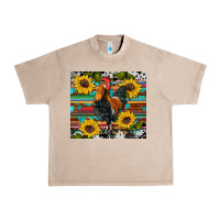 French Oak western coop animals rooster sunflowers cowhide wooden serape glitter Urban Heavy Tee - Artiststas