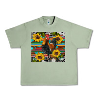 Oil Green western coop animals rooster sunflowers cowhide wooden serape glitter Urban Heavy Tee - Artiststas