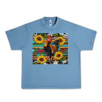 Pebble Blue western coop animals rooster sunflowers cowhide wooden serape glitter Urban Heavy Tee - Artiststas