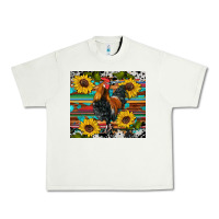 Pistachio western coop animals rooster sunflowers cowhide wooden serape glitter Urban Heavy Tee - Artiststas