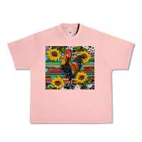 Salmon western coop animals rooster sunflowers cowhide wooden serape glitter Urban Heavy Tee - Artiststas