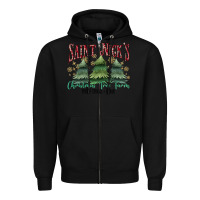 Black Saint Nick's Christmas Tree Farm Zipper Hoodie - MaliasSmallBusiness