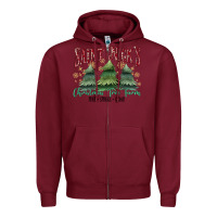 Burgundy Saint Nick's Christmas Tree Farm Zipper Hoodie - MaliasSmallBusiness