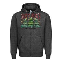 Charcoal Heather Saint Nick's Christmas Tree Farm Zipper Hoodie - MaliasSmallBusiness