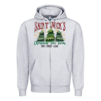 Heather Grey Saint Nick's Christmas Tree Farm Zipper Hoodie - MaliasSmallBusiness
