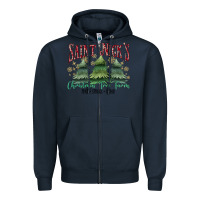 Navy Saint Nick's Christmas Tree Farm Zipper Hoodie - MaliasSmallBusiness