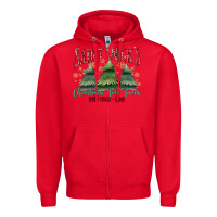 Red Saint Nick's Christmas Tree Farm Zipper Hoodie - MaliasSmallBusiness