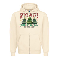Saint Nick's Christmas Tree Farm Zipper Hoodie | Teevron