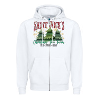 White Saint Nick's Christmas Tree Farm Zipper Hoodie - MaliasSmallBusiness