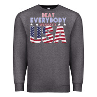 Charcoal Heather Usa Beat Everybody Premium Sweatshirt - Bettercallsaul