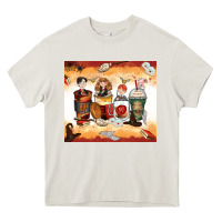 Cream harry coffee cups Heavy Core Tee - Zillion Design Studio