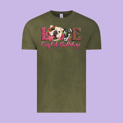 Love English Bulldogs Vintage Tee Designed By Artiststas