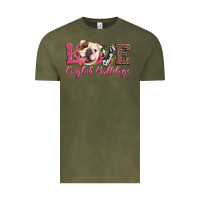 Vintage Olive love english bulldogs Vintage Tee - Artiststas