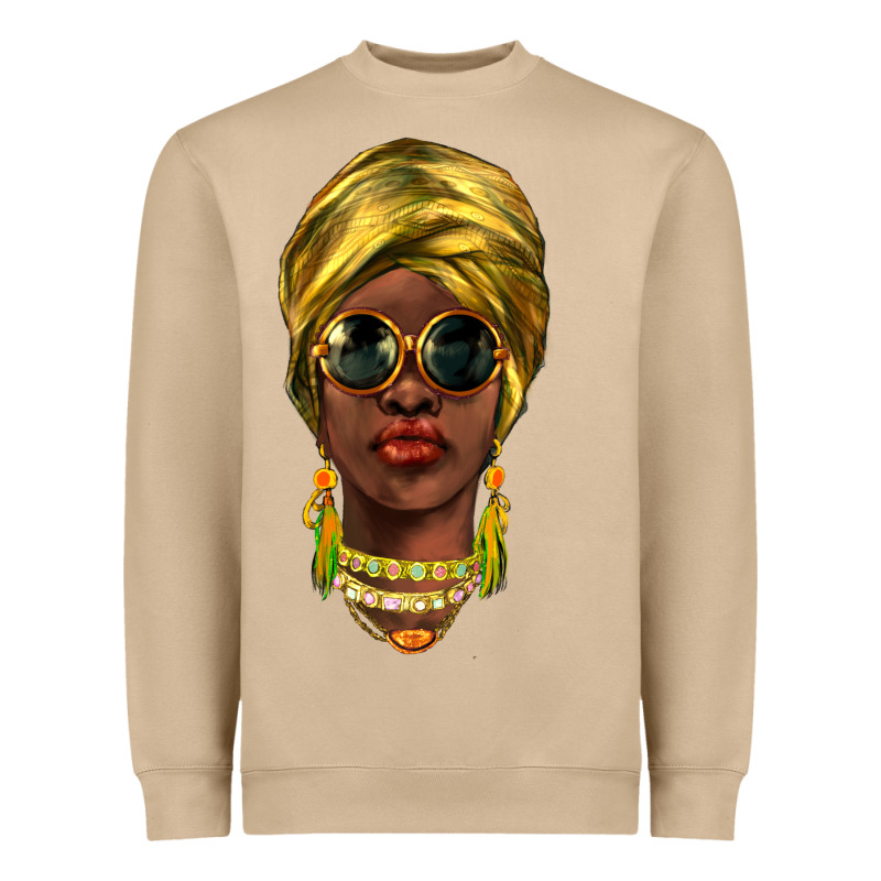 African Woman Heavyweight Sweatshirt by NancyCooperArtShop | Teevron